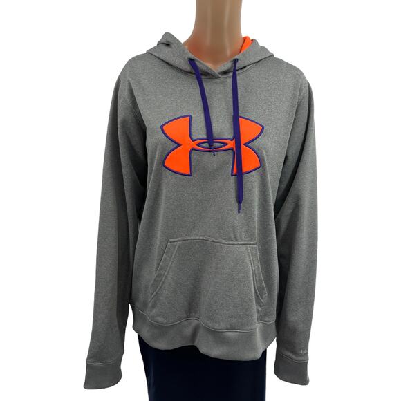 Under Armour Women's Gray UA Storm Semi Fitted Hooded Sweatshirt - Picture 2 of 11